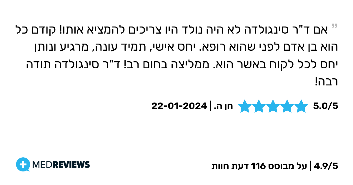 המלצת מטופל